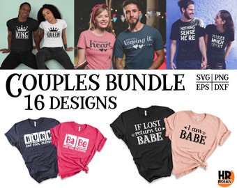 Couples Shirt SVG Bundle: Matching Outfit Designs (Digital Print)