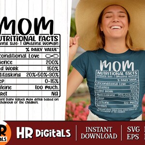 Moeder voedingsfeiten SVG, grappige moeder SVG, informatieblad voeding, cool moeder leven cadeau, Moederdagcadeau, mama humor, png eps dxf, knippen SVG-bestand