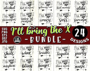 I'll Bring The SVG Bundle, Girls Trip, Funny Girls Weekend, Besties Trip, Best Friends SVG, Matching Party SVG, Cricut, Crafts, Eps Png Dxf