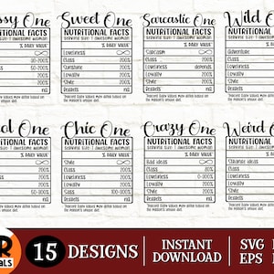 ガールズ トリップ 栄養成分表示 SVG バンドル、面白いガールズ ウィークエンド、マッチング フレンド グループ、栄養成分表示シート、クリカット、クラフト、Png Eps Dxf