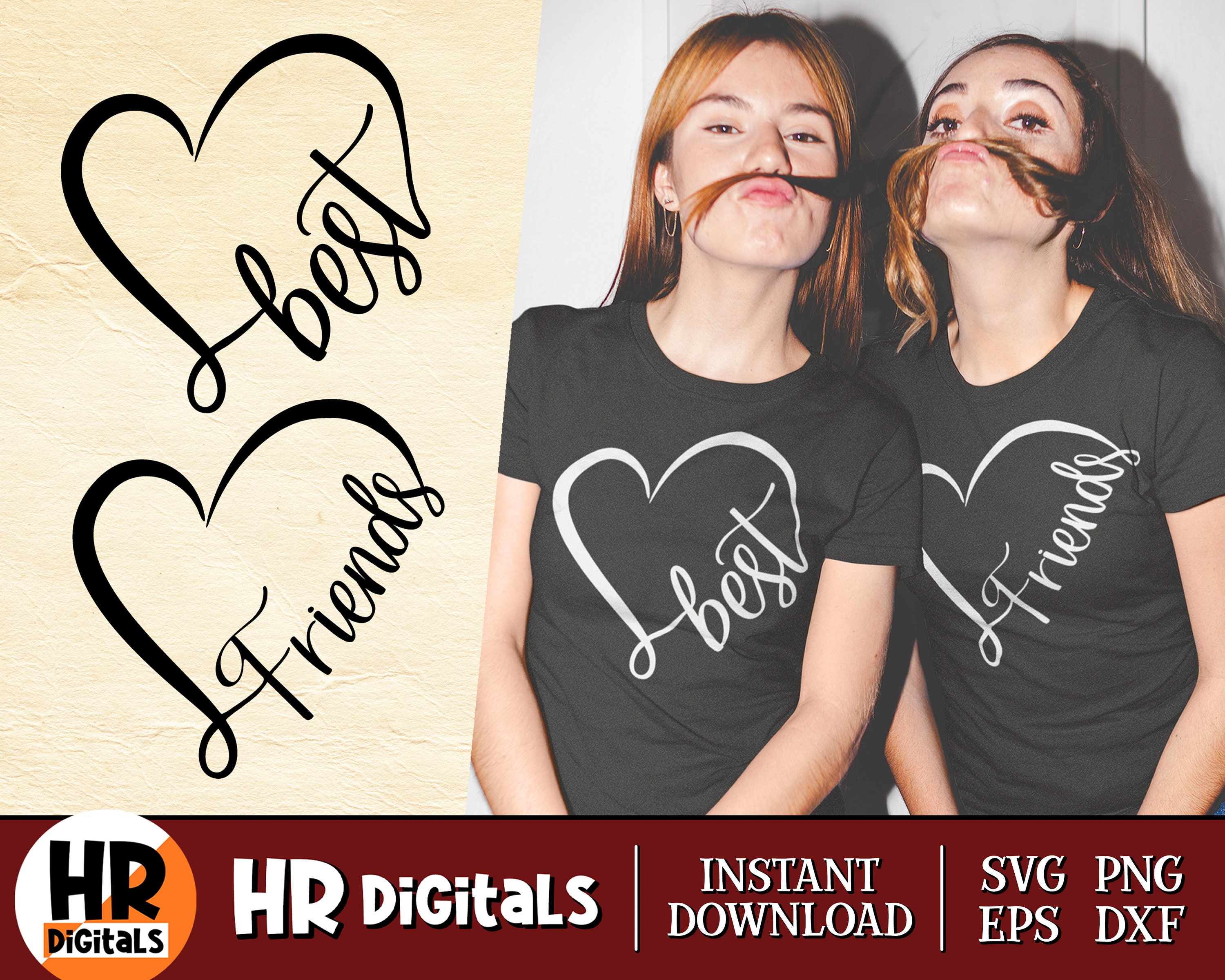 Best Friends Heart .svg .png .pdf .eps .dxf Instant -  Portugal