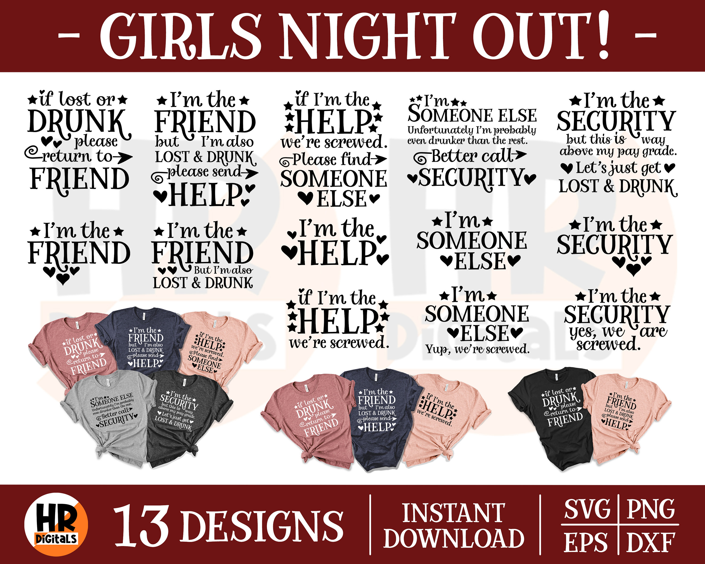 Girls Party SVG Bundle, If Lost or Drunk Please Return to Friend, Weekend Party Crew, Funny Matching Group, Besties Trip, Svg Png Dxf Eps