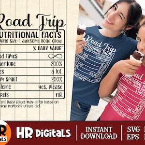 Road Trip Voedingsfeiten SVG, Grappige Meisjes Trip, Matching Friend Group, Girls Weekend, Nutrition Fact Sheet, Cricut, Crafts, Png Eps Dxf