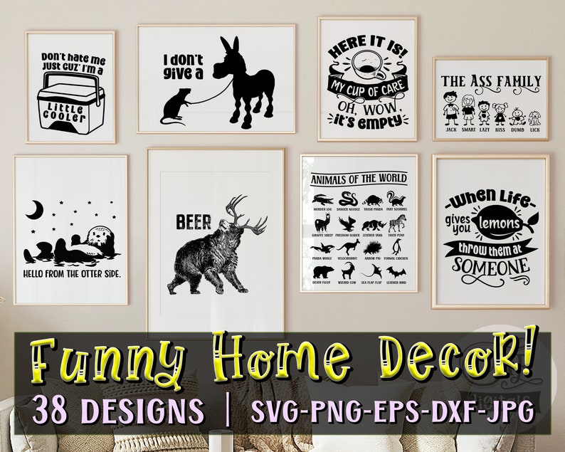 Funny Home Decor Bundle Funny Wall Art Dad Jokes Bad Puns Etsy