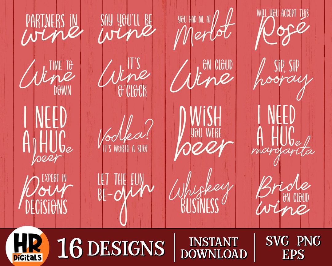 Funny Wine Lover Svg Bundle Wine Quote Wine Sayings Svg Etsy