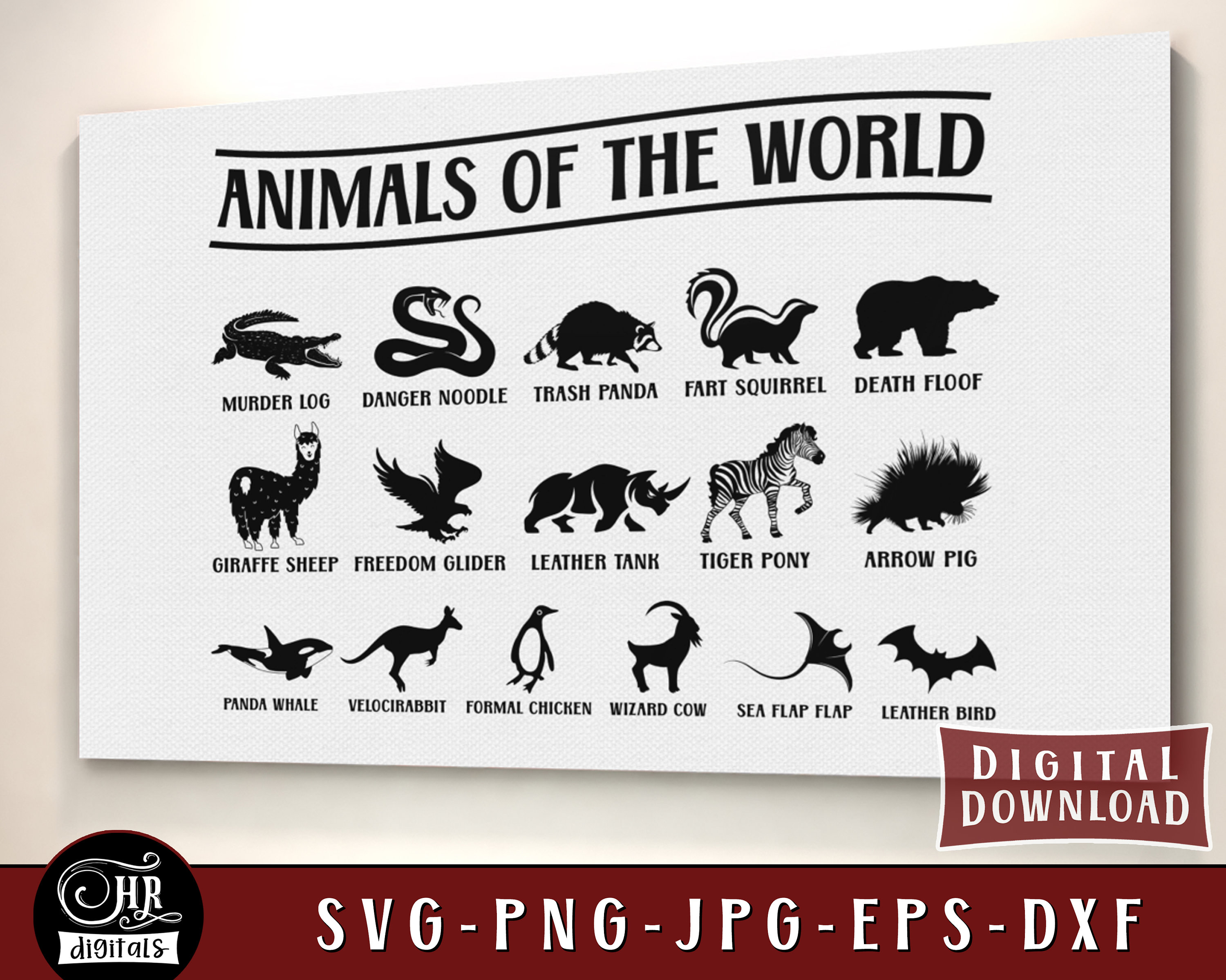 Animals of the World SVG Bundle Funny Animal Names SVG Etsy