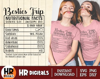 Besties Trip Nutritional Facts SVG: Funny Girls Weekend (Digital Files)