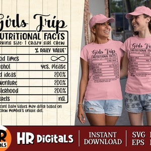 Girls Trip Voedingsfeiten SVG Bundel, Grappige Meisjes Weekend, Beste Vrienden SVG, Besties, Voeding Fact Sheet, Cricut, Ambachten, Png Eps Dxf