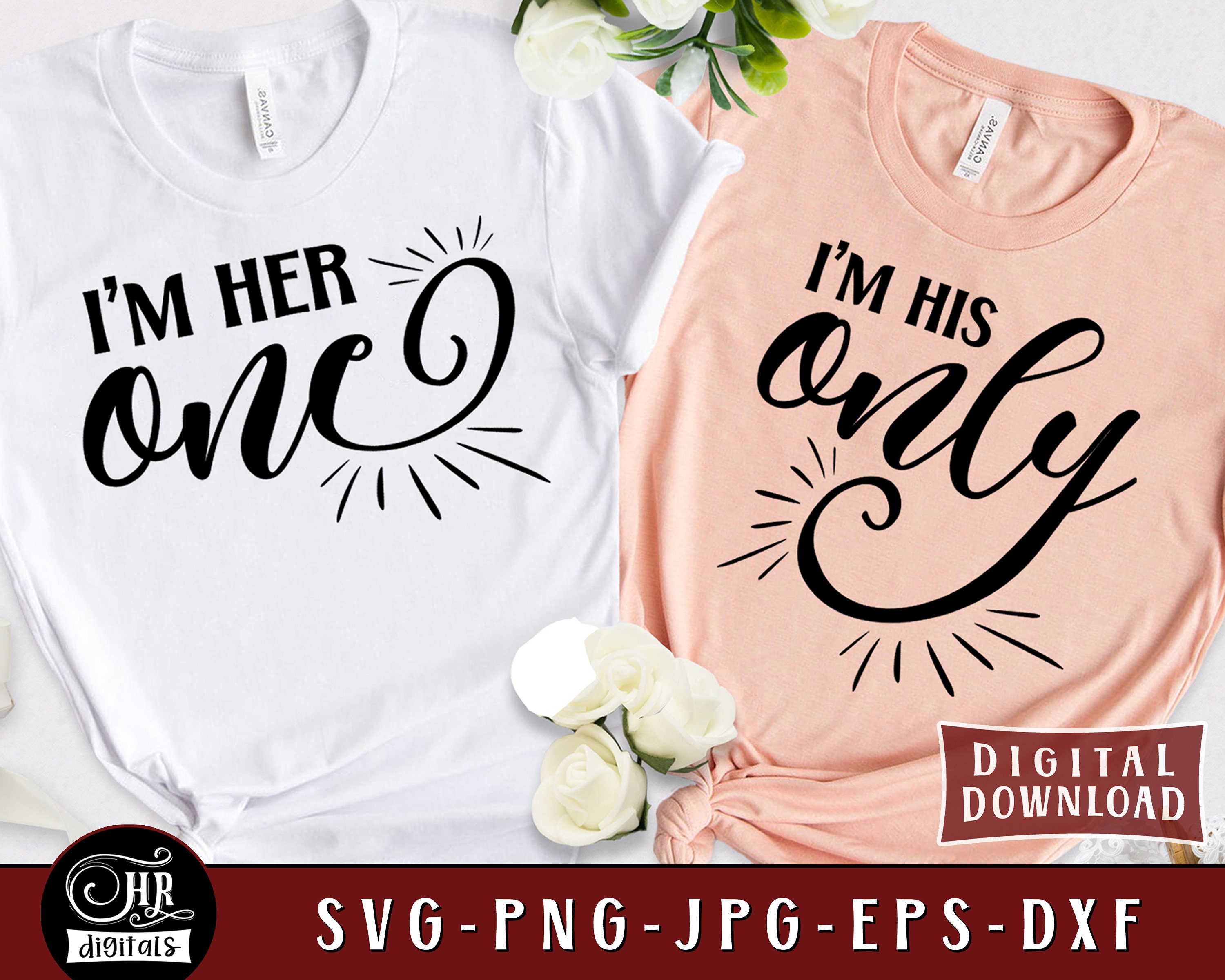His and Hers SVG Bundle, Couples Gift Idea, Husband Wife, Boyfriend  Girlfriend, Matching Couple, Love, Romantic, Eps Png Dxf, Cricut, Crafts 