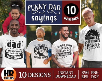 Lustige Papa Sprüche SVG Bundle: Sarkastische Humor Designs (Schnittdatei)