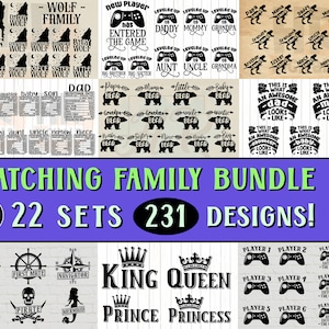 Matching Family SVG Bundle, Family Outfit SVG Bundle, Family Set SVG, Mommy And Me, Daddy and Me, Mom Dad Baby, Dxf Png Eps, Crafts, Cricut