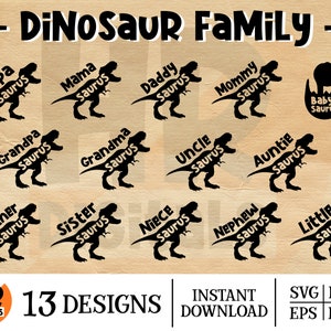 Dinosaurus familie Svg Design Bundel, Mama Saurus, Png Svg Eps Dxf, Cricut, Digitale bestanden, Daddy Rex, Bijpassende Familie Shirt Set, Familie Outfit