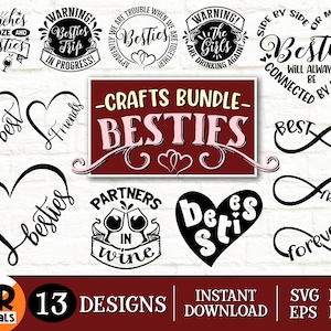 Cute Besties SVG Bundle, Funny Best Friends, Besties Trip, Girls Weekend, BFF, Besties Vacation, Bestie Gift, Cricut, Crafts, Png Eps Dxf