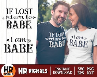 Roliga par matchande skjorta SVG: Om förlorad återvända till babe (digital nedladdning)