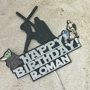 Personalised Star Wars Cake Topper - Custom Acrylic Birthday Decoration