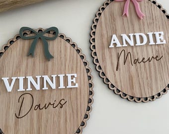 Baby Name Reveal Sign | Personalised Wood And Acrylic Photo Prop