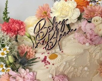Baby In Bloom | Wood Cake Topper / Charm