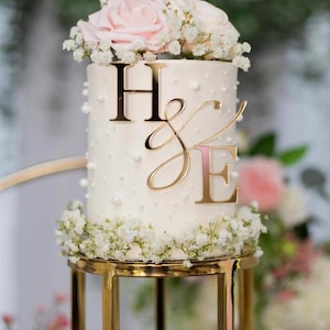 Wedding Initial cake charm. Acrylic charm.