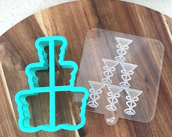 Cocktail Glass Tower  | Acrylic Embosser / Debosser And Cutter Set