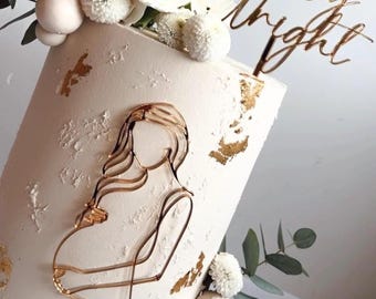 Cake topper 'Years' van hout met naam & leeftijd van jarige