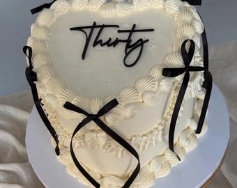Thirty Cake Charm . Black Acrylic