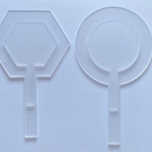 5x Clear Acrylic Round Cake Topper Paddles – 60mm Circles, Blank & Reusable For All Occasions
