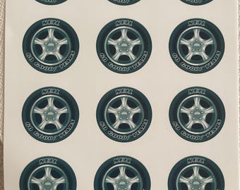Edible Car Tyre Cupcake Toppers | Personalised Car Tyre