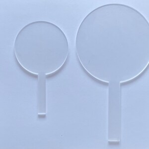 5x Clear Acrylic Round Cake Topper Paddles – 60mm Circles, Blank & Reusable For All Occasions