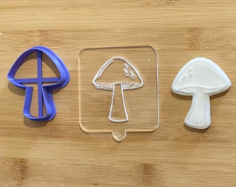 Mushroom Debosser. Cute fairy garden mushroom debosser and cutter. Mushroom cookie / fondant cutter.