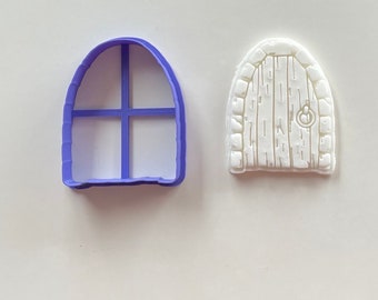 Fairy door stamp and cutter. Cute fairy door. Fondant and cookie cutter.