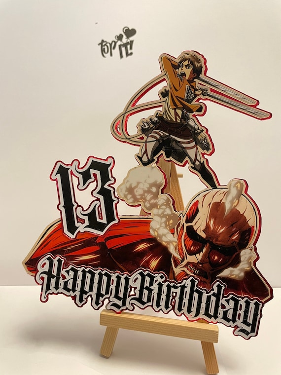 Attack on Titan Cake Topper. Colossal and Eren. - Etsy