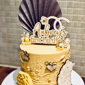 Personalised Winnie the Pooh Cake Decorations, Childrens Birthday