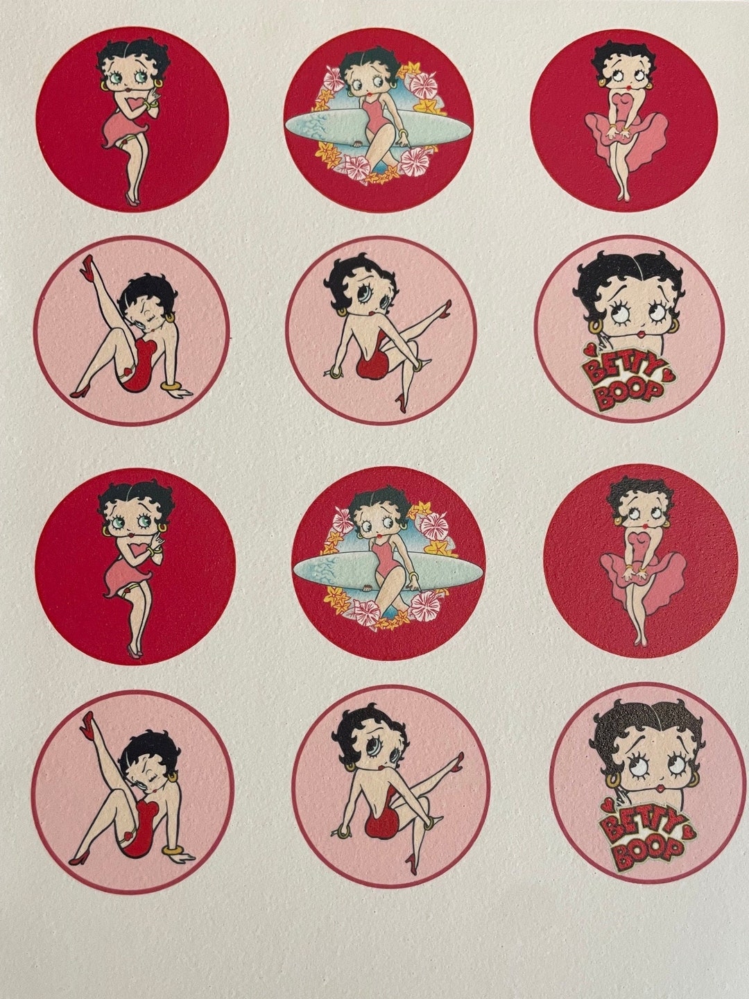 Betty Boop Cupcake Toppers. Edible Icing Cupcake Toppers - Etsy