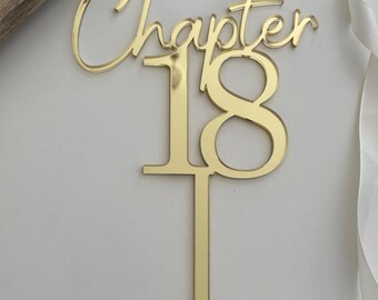 Chapter 18 / Age Acrylic Cake Topper. Customise Age.