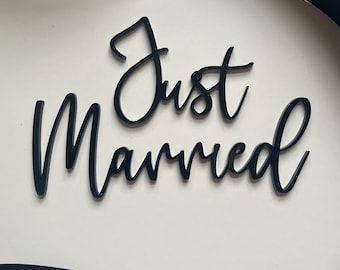 Just Married | Black Acrylic Cake Charm