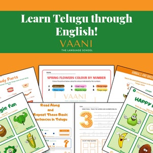 Telugu Printable Worksheet - Learn Telugu through English - Vocabulary, Sentences, Numbers, Word search, Quizzes, Colouring and more!