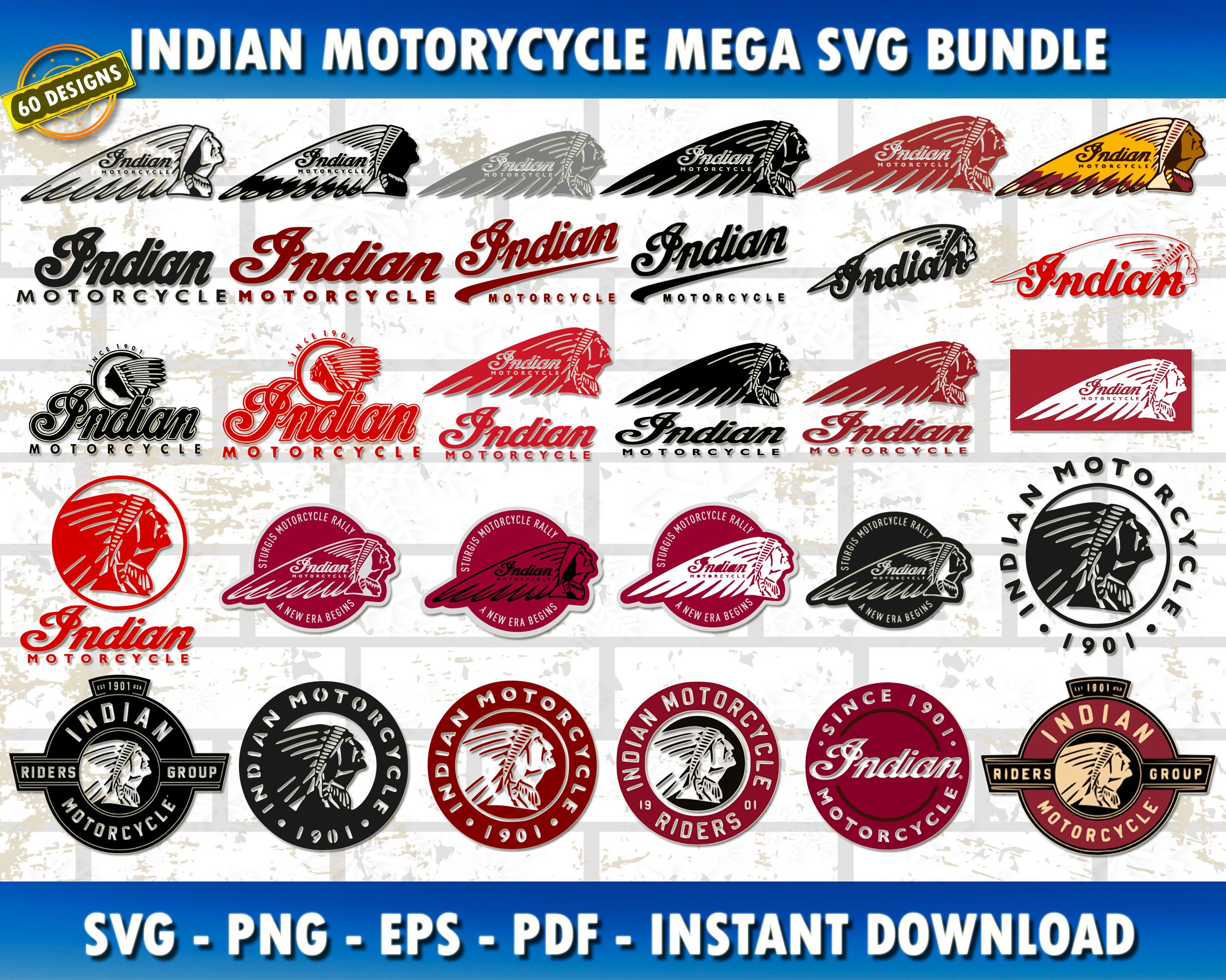 2x Indian Motorcycle Vinyl Sticker Decal 6 8 10 12 16 20 24 Col –  Stickers_4u