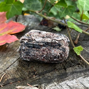 Black Tourmaline & Mica Mined in Brazil | Beautiful, Rough Black Tourmaline With Sparkly Mica