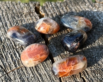 TINY Iolite-Sunstone Tumbles From India | High Quality, Polished, Tiny, Flashy Iolite-Sunstone Tumbled Stones (Group 2)