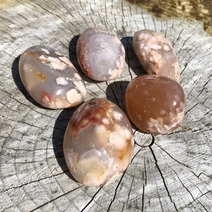 Flower Agate Palm Stones From Madagascar | Sakura Agate | Cherry Blossom Agate