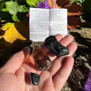 GROUNDING Crystal Kit | Smoky Quartz, Black Tourmaline & Hematite | Grounding Crystals Set | Crystal Gift Ideas