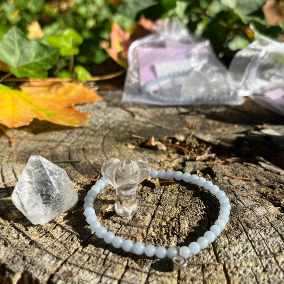 ANGELIC SUPPORT Crystal Kit Angelite Bracelet Clear Quartz Angel Apophyllite Pyramid Spiritual Angelic Support Crystal Gift Ideas Etsy