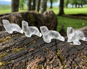 Mini Clear Quartz Crystal Seal Carvings From Brazil | Quartz Animal Carvings