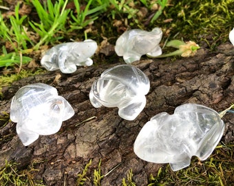 ONE Mini Clear Quartz Crystal Frog Carving From Brazil! | 5 Sizes, Mini Crystal Frogs