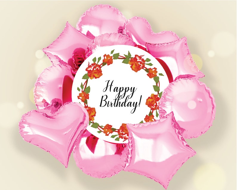Carnation Wreath Clipart Watercolor Birthday Party Etsy