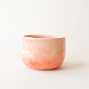 Porcelain Cha-wan Tea Bowl | Colorful  Kitchenware | Peach | Bowl | Watercolor | Matcha Tea Cup