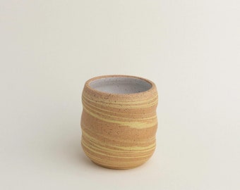 Mixed Marble Wavy Tumbler  | Coffee Mug | Handmade Ceramic Mug | Colorful