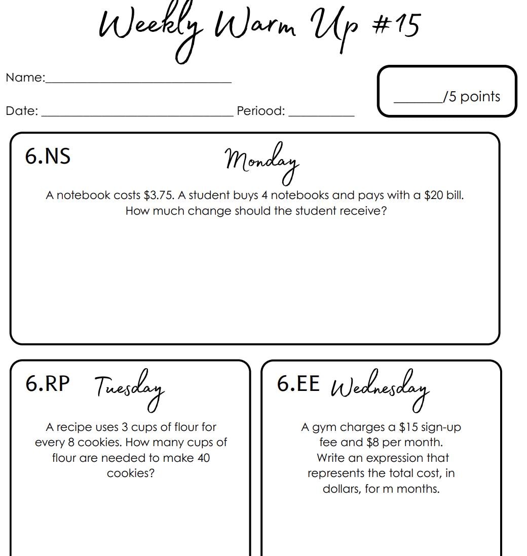 Bell Ringer Template Math Math Bell Ringer Template | Canva Editable | Morning Work - Etsy