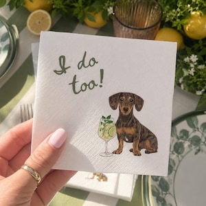 Custom Pet Wedding Napkins, Personalized Multi Dog Cat Portrait Cocktail Napkins, His and Hers Pet Bar Cart Favors