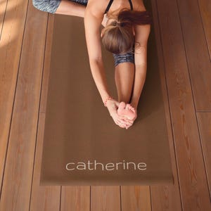 Brown Yoga Mat - Pilates, Yoga Teacher Gift, Rubber Yoga Mat, Exercise Mat, Fitness Gift, Eco-Friendly Rubber Yoga Mat